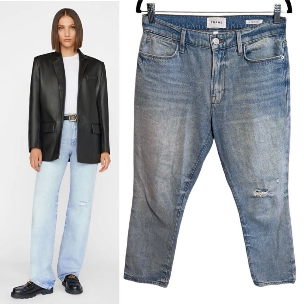 Frame Denim- Le High Straight Light Wash Winslow Jeans, Size 27